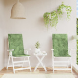 VidaXL Perne de scaun spătar &icirc;nalt, 2 buc, model frunze, textil Oxford