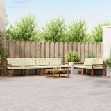 vidaXL Set de canapele de exterior cu pernă 7 pcs Natural și Crem 3369209
