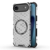 Husa transparenta iPhone 17 Air Asteroid GSM HoneyComb Shield MagSafe, alb