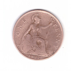 Moneda Marea Britanie 1 penny 1927, stare buna, curata