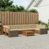 Cumpara ieftin Set de canapele de exterior 8 buc. 7-Locuri Natural si Bej