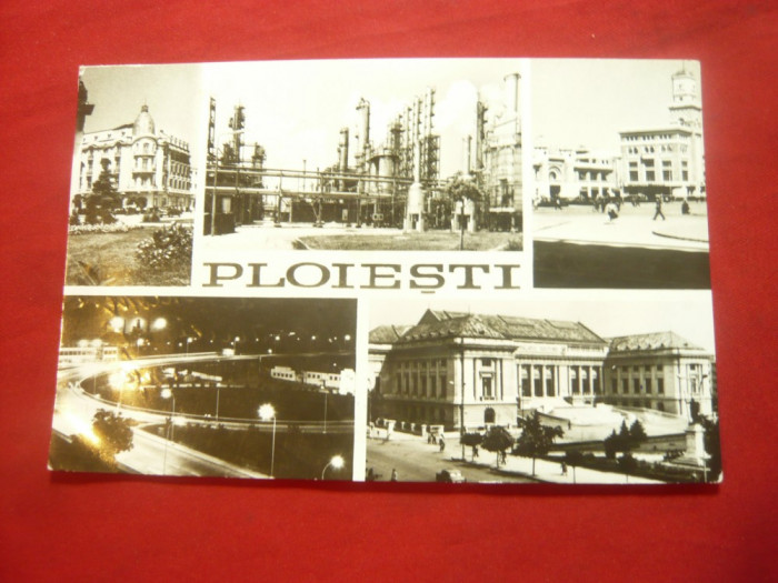 Ilustrata Ploiesti cu 5 vederi circulat 1969