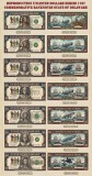 REPRODUCERI lot de 7 pcs comemorative unlisted dollars series 1787 banknotes State of Delaware
