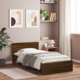 vidaXL Cadru de pat cu tăblie stejar maro 100x200 cm lemn prelucrat