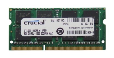 Memorie RAM laptop Crucial, 8GB, DDR3L, 1333Mhz, CT8G3S1339M.M16FED foto