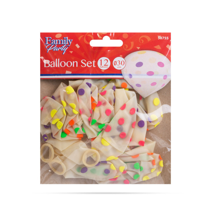 Set baloane cu buline colorate, 12 piese / pachet