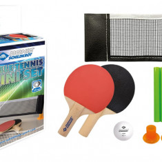 Set mini tenis de masa Donic-Schildkrot FSC, 2 palete FSC, fileu, 1 minge - RESIGILAT