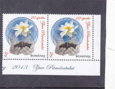 ROMANIA 2013 - ZIUA PAMANTULUI, MNH - LP 1977,IN PERECHE foto