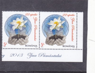 ROMANIA 2013 - ZIUA PAMANTULUI, MNH - LP 1977,IN PERECHE foto