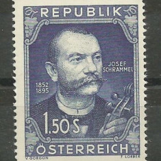 AUSTRIA 1952 - PERSONALITATI ,COMPOZITOR , J. SCHRAMMEL TIMBRU NESTAMPILAT