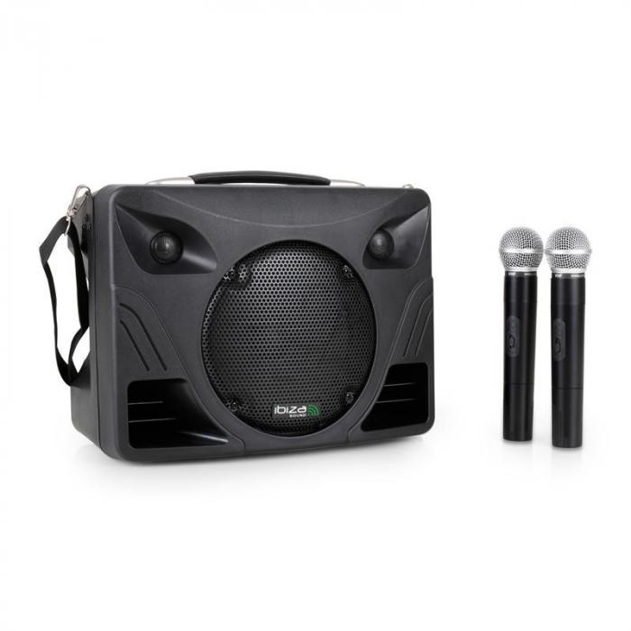 Ibiza Sistem Audio Portabil Port85 VHF USB/SD și 2Microfoane Ibiza Sistem Audio Portabil Port85 VHF USB/SD și 2Microfoane