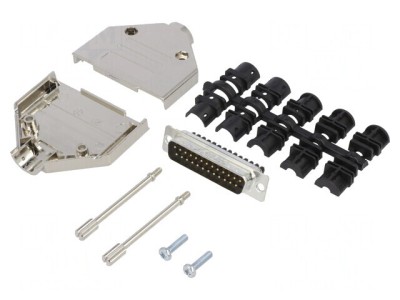 Conector D-Sub 25 PIN Tată Drept Cu Șurub Pe Cablu foto