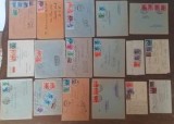 Romania lot 17 plicuri francate cu timbre uzuale Carol II din emisiunea 1935