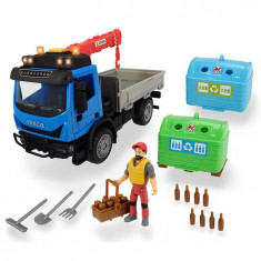 Camion Dickie Toys Playlife Iveco Recycling Container Set Cu Figurina Si Accesorii foto