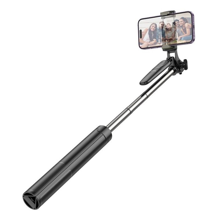 Selfie Stick Tripod Hoco K19 cu Telecomanda Bluetooth, Negru