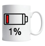 Cana alba personalizata &quot;low battery&quot;, INOVATIX&reg;. 330ml