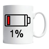 Cana alba personalizata &quot;low battery&quot;, INOVATIX&reg;. 330ml