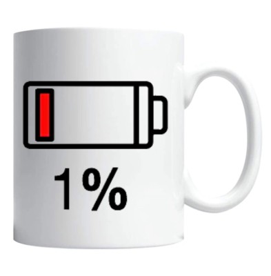 Cana alba personalizata &amp;quot;low battery&amp;quot;, INOVATIX&amp;reg;. 330ml foto