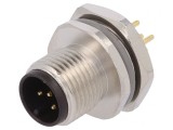 Soclu M12 5-PIN THT IP67 60V CANopen DeviceNet, TE Connectivity