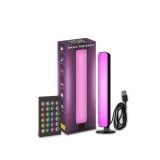 Lampa de Birou, RGB Colorat, 14 LED, Putere 5V, Telecomanda cu 24 de Taste, Cablu USB, Negru, 25.5x4x3.5cm