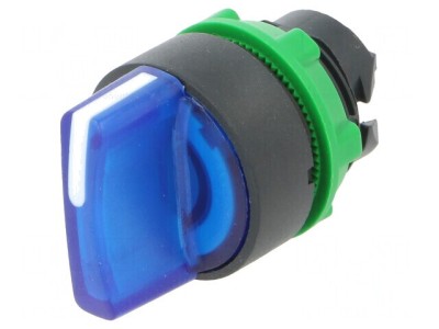 Comutator Rotativ 22mm LED Albastru IP66 foto