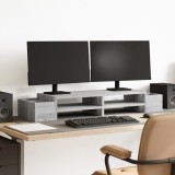 VidaXL Suport monitor cu depozitare sonoma gri 100x27x15cm lemn