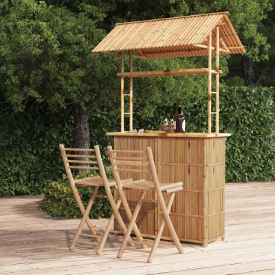 Set mobilier de bar, 3 piese, bambus GartenMobel Dekor foto