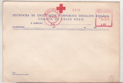 bnk ip Romania - plic Crucea rosie RSR cu francatura mecanica 1969 foto