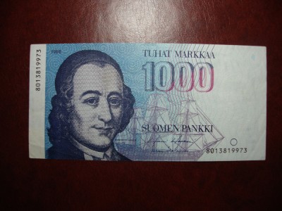 FINLANDA 1000 MARKKAA 1986 SUPERBA foto
