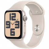 Apple Watch SE (2023), GPS, Carcasa Starlight Aluminium 44mm, Starlight Sport Band - S/M
