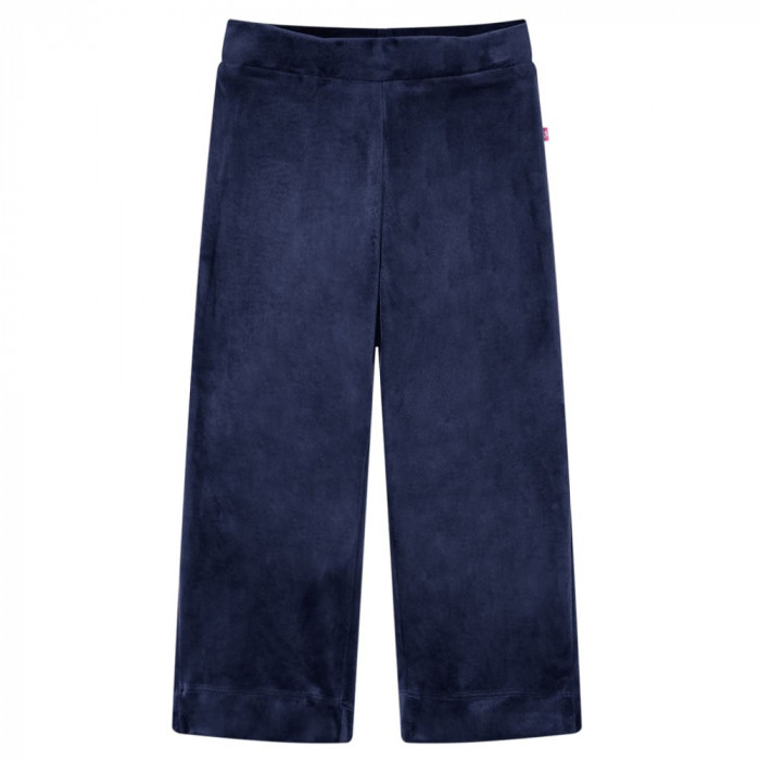 Pantaloni de copii din catifea, albastru &icirc;nchis, 140 GartenMobel Dekor
