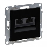 Priza dubla RJ45 UTP CAT6 Legrand Suno negru 721453