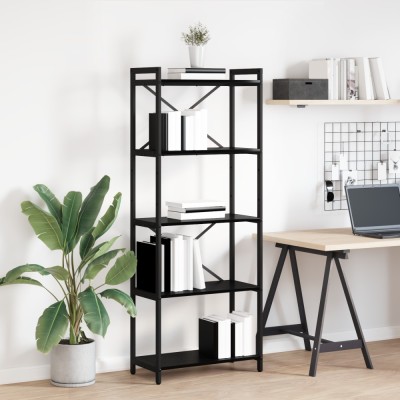 vidaXL Bibliotecă Stejar negru 60 x 30 x 153 cm Lemn compozit foto