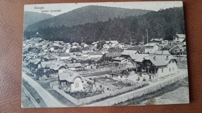 Carte postala, Azuga vedere generala, inceput de secol XX foto