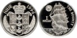 Niue 1996 - 1 dollar, nava The Bounty, argint, UNC