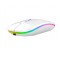Mouse optic fara fir cu iluminare LED RGB, interfata USB si Bluetooth, forma ergonomica, alb