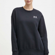 Under Armour bluza femei, culoarea negru, cu imprimeu