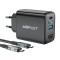 Acefast A17 &Icirc;ncărcător de perete, 65W GaN + cablu USB-C (negru)
