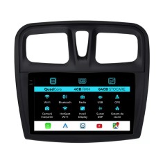 Navigatie Dedicata Dacia Logan Sandero (2012-2020),QuadCore, 9Inch, 4Gb Ram, 64Gb Stocare, Carplay