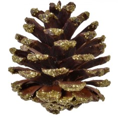 Conuri Decorative, Set, 20 buc, Lemn, Culoare Auriu, Mărime 5 cm