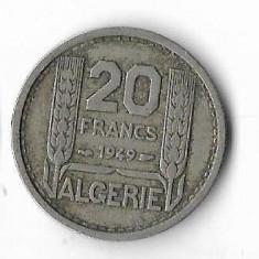 Moneda 20 francs 1949 - Algeria foto