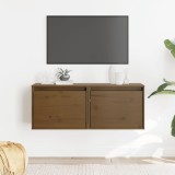 VidaXL Dulapuri de perete 2 buc. maro miere 45x30x35 cm lemn masiv pin