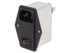 Conector alimentare ROXBURGH EMC C14 2A 250V, Model RIS0222H2, Montare Panou, Filtru, Intrerupator