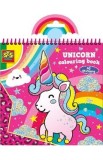 Carte de colorat cu Unicorni pentru copii, Ilustratii magice, Actiune creativa