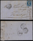 France 1864 Cover + Content Bordeaux to Drucourt Railroad cancel D.781