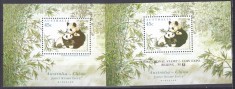 DB1 Fauna Urs Panda Australia 1995 2 SS unul cu supratipar MNH