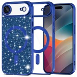 Husa premium iPhone 17 Air Asteroid GSM Luxury Glitter MagSafe, albastru