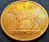 Moneda 5 ORE - NORVEGIA, anul 1963 * cod 1657 = patina super!, Europa