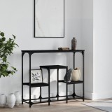 Măsuță consolă, negru, 89,5x28x76 cm, lemn prelucrat