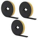 Cumpara ieftin Set 3 buc, Banda autoadeziva pentru etansarea usilor si ferestrelor, Profil P, 9mm x 5.5mm, Rezistenta UV, Cauciuc EPDM, 6 m, Maro